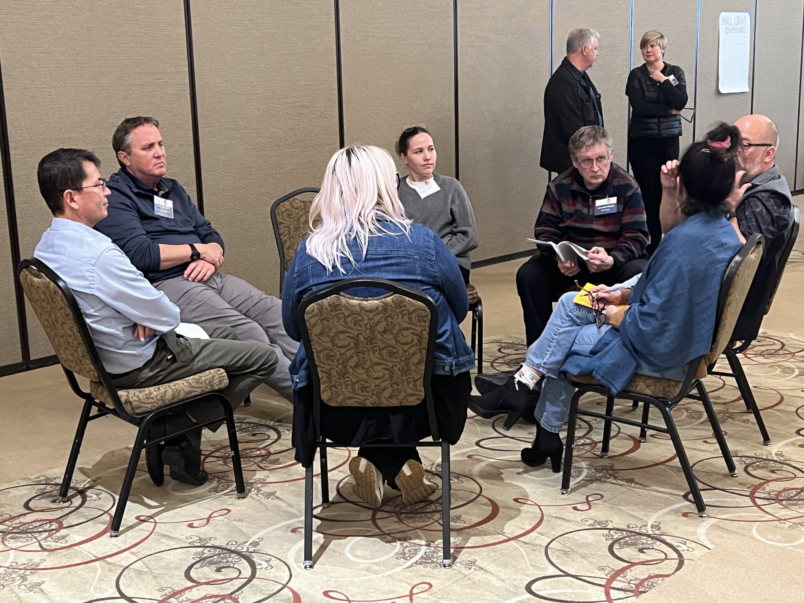 CAC members having a small group discussion during the first CAC meeting of 2025.