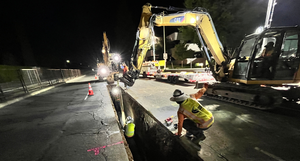Nighttime Construction on Greenback Lane