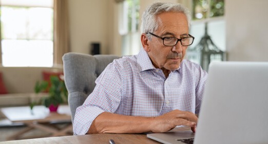 Man paying bill online